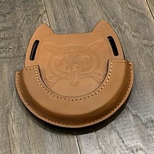 Polo Ralph Lauren Wentworth Coasters + Caddy Horseshoe Equestrian Saddle Leather
